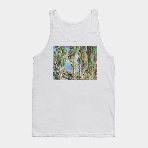 Corfu Cypresses by John Singer Sargent Tank Top by Classic Art Stall